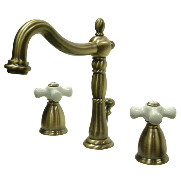 Kingston Brass 8" Widespread Bathroom Faucet, Antique Brass KB1973PX